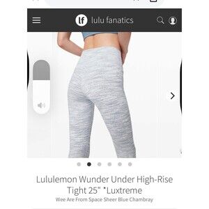 Lululemon size 10 wunder under high rise blue luxetreme leggings